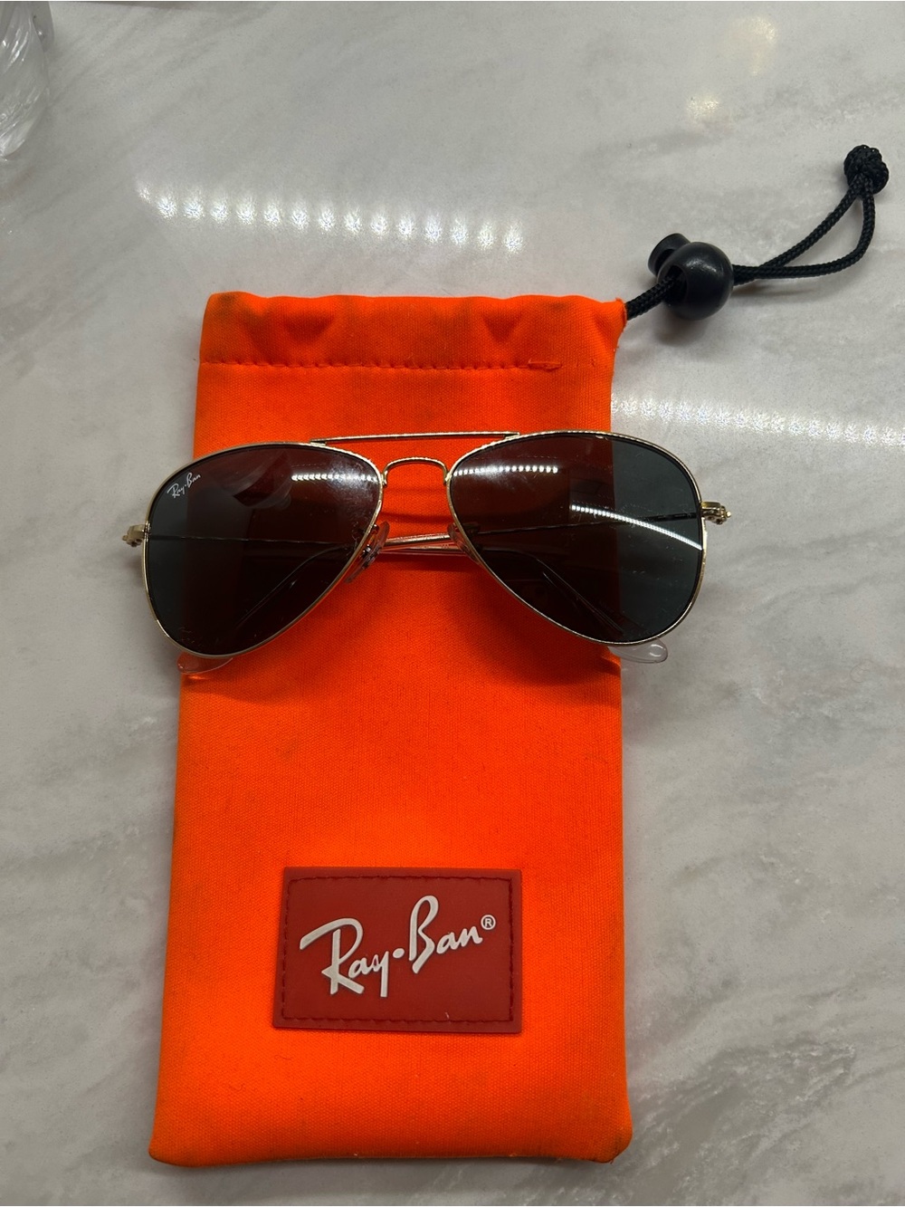 Ray-Ban Kids Aviator Sunglasses in Gold with Brown Lenses